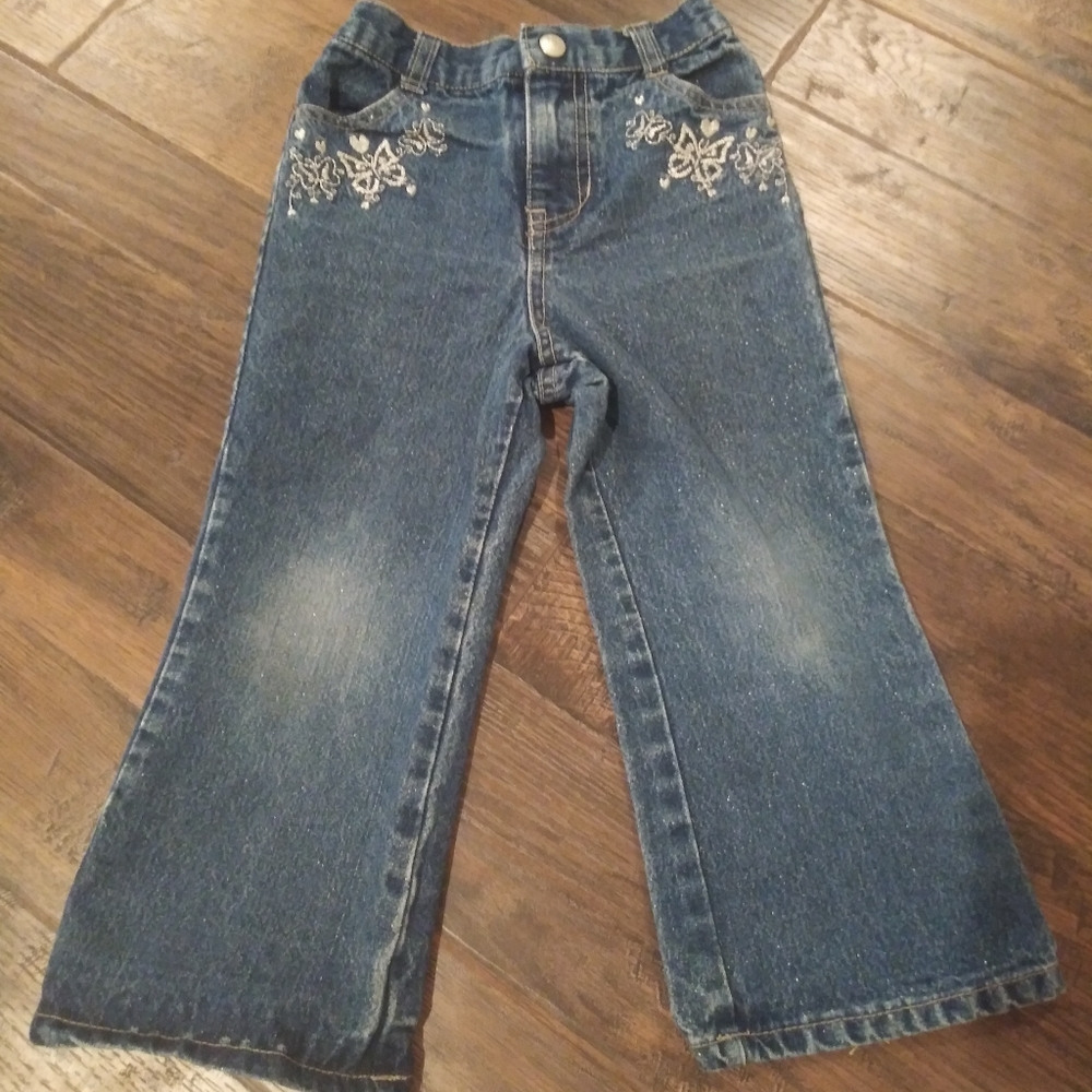 Girls glitter denim jeans size 4T